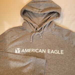 American Eagle Hoodie AE Mens Medium Super Soft Gray Long Sleeve Lightweight